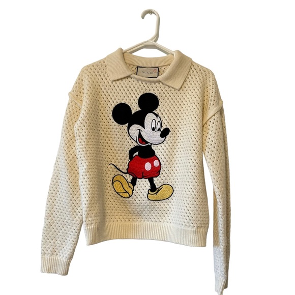 Gucci | Sweaters | Gucci X Disney Mickey Mouse Cream 0 Wool Sweater Xs |  Poshmark